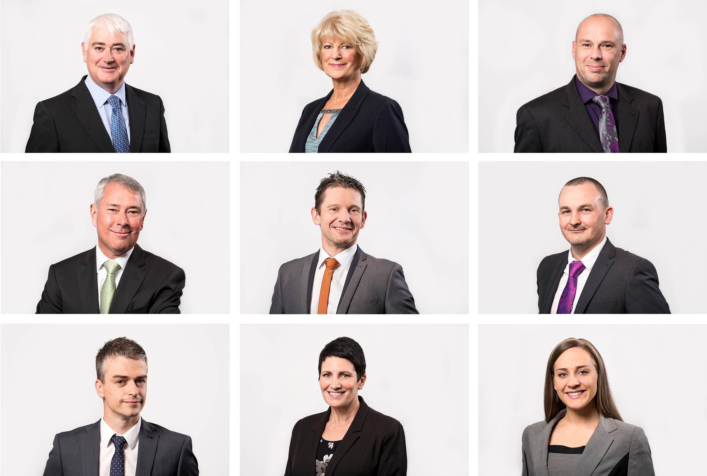 corporate headshots profile portraits studio plain background montage Datel warrington photography photographer north 