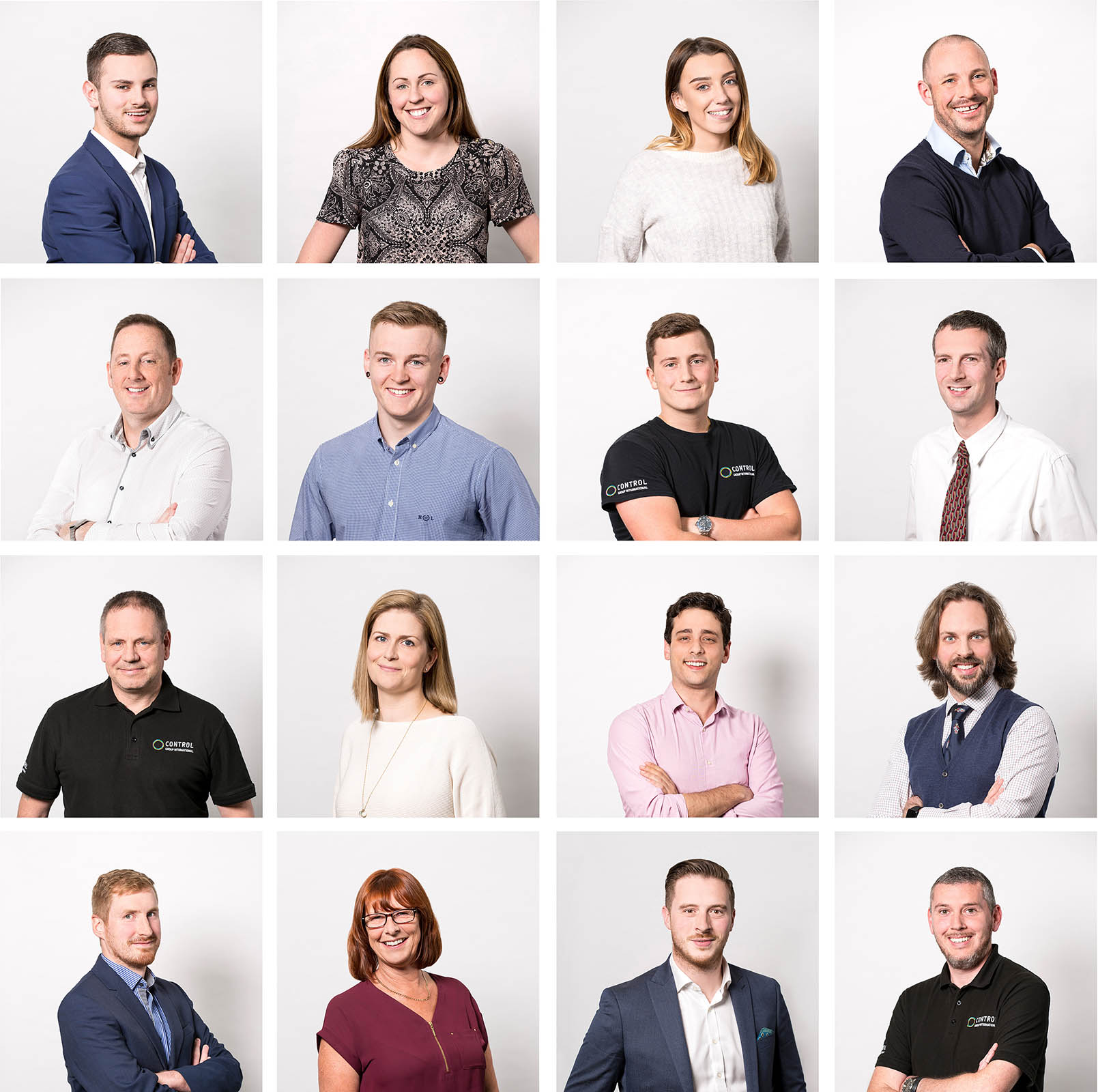 corporate headshots profile portraits studio plain background montage control group photography cheshire